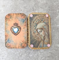 Image 4 of Catholic Travel Shrine, Mystical Rose, Rosa Mystica Pocket Altar, Nicho, Rosary Box