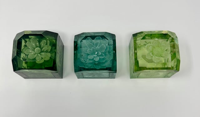 Image of Mini Lucite Boxes (Green Tones)