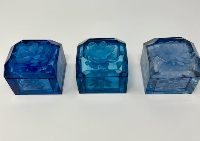 Image of Mini Lucite Boxes- Blue Tones 