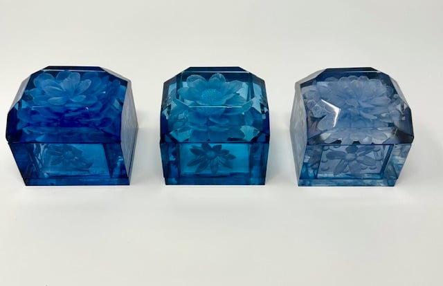 Image of Mini Lucite Boxes- Blue Tones