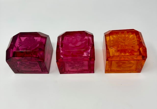 Image of  Mini Lucite Boxes (Pinks and Orange)