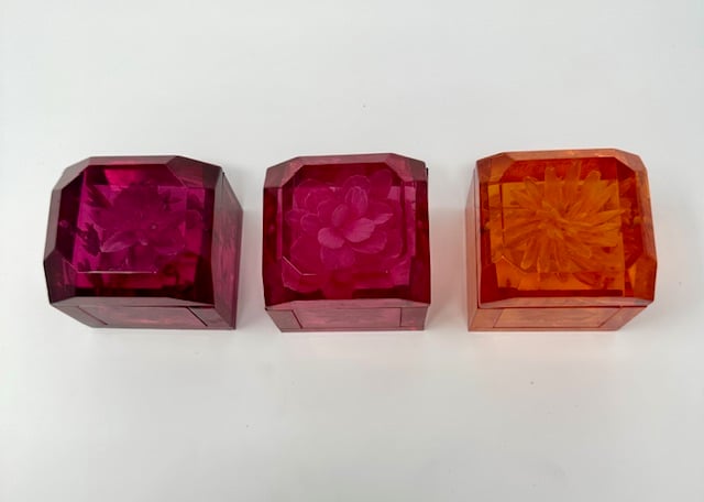 Image of Mini Lucite Boxes (Pinks and Orange)