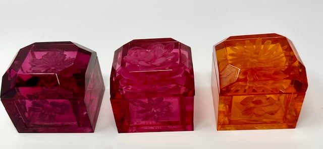 Image of Mini Lucite Boxes (Pinks and Orange)
