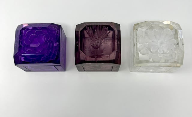 Image of Mini Lucite Boxes (Purple, Grey and Clear)