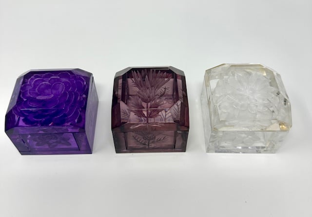 Image of Mini Lucite Boxes (Purple, Grey and Clear)