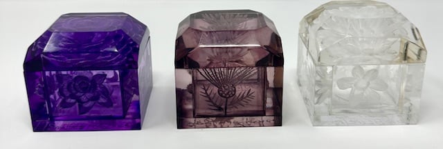 Image of Mini Lucite Boxes (Purple, Grey and Clear)