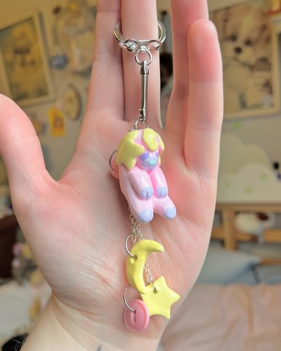 Image of Starpup keychain! Moon buttons