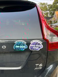 Image 3 of USE YOUR BRAIN - FUND SCIENCE: 5" sticker on clear background