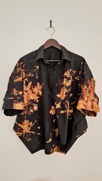 LIMINAL Goth-friendly tie dye reverse dye black boxy blouse