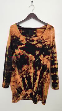 EQUINOX Goth-friendly tie dye reverse dye black longsleeve dress