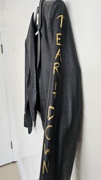 Image 2 of TEAR IT DOWN hand painted crop leather jacket