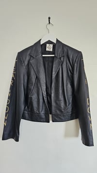 Image 3 of TEAR IT DOWN hand painted crop leather jacket