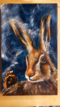 Image 2 of 'Beneath The Stars ' oil & acrylic on oak panel. 