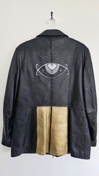 Image 2 of REBUILD AS ONE hand painted black leather jacket