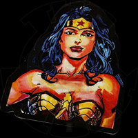 "WONDER WOMAN" 4" x 4" STICKER • ORIGINAL PAINTING By: SAVO888