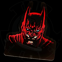 "RED BAT" 4" X 4" STICKER • ORIGINAL PAINTING By: SAVO888