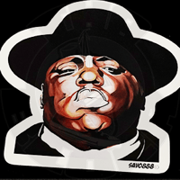 "BIGGIE" 4"X4" STICKER • ORIGINAL PAINTING By: SAVO888