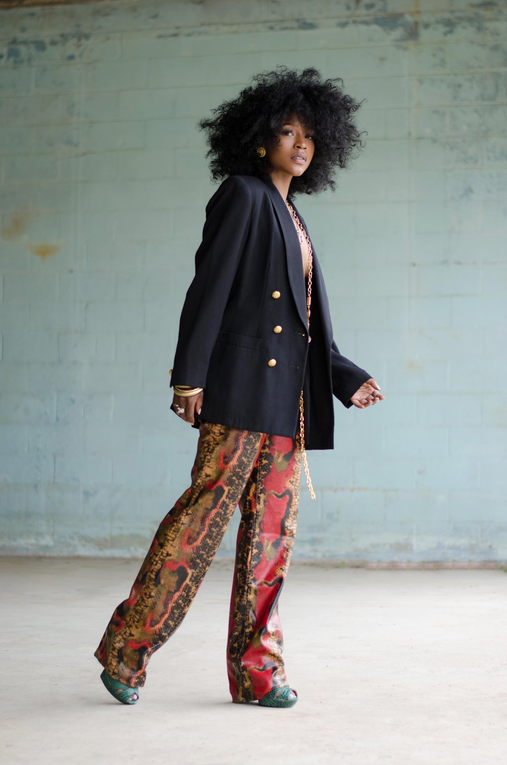 Image of Vintage Alaina Snakeskin Straight Leg Pants