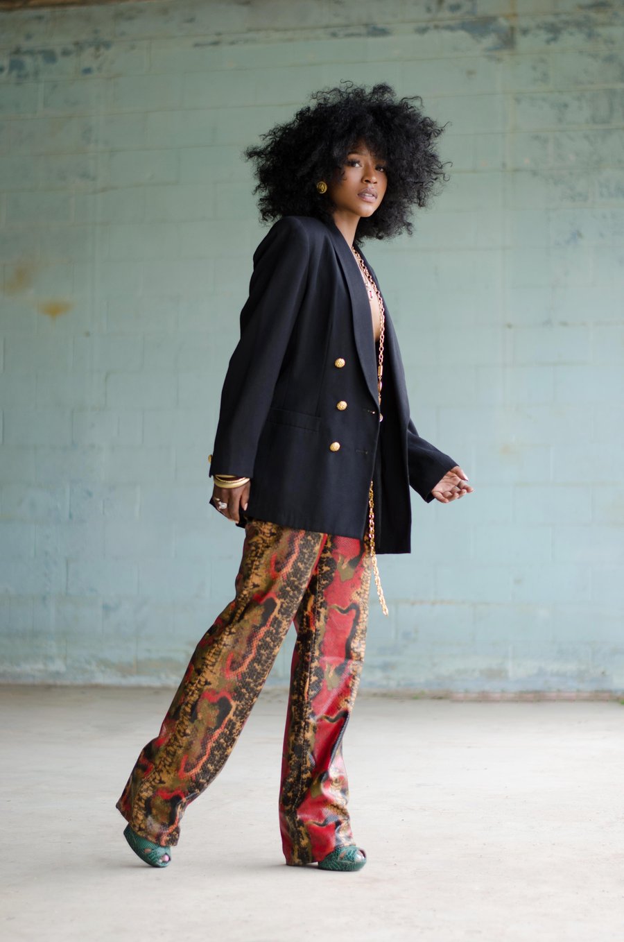 Image of Vintage Alaina Snakeskin Straight Leg Pants