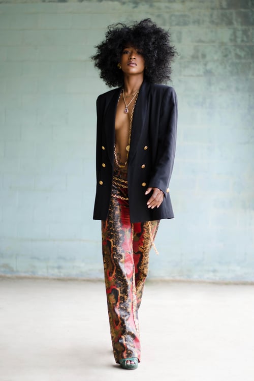 Image of Vintage Alaina Snakeskin Straight Leg Pants