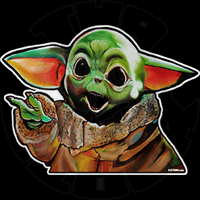 Image 2 of "GROGU" a.k.a. BABY YODA 36" X 24" • ORIGINAL PAINTING By: SAVO888