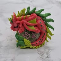 Image 2 of D20 pink and green dragon