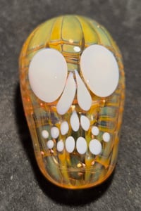 Image 2 of Gold Banjo Fume Skull Bead 