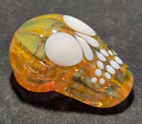 Image 1 of Gold Banjo Fume Skull Bead 