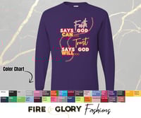 Image 2 of Faith & Trust - Long Sleeve Unisex Custom Shirt - Custom FaithWear | Christian Apparel