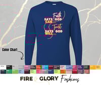 Image 5 of Faith & Trust - Long Sleeve Unisex Custom Shirt - Custom FaithWear | Christian Apparel