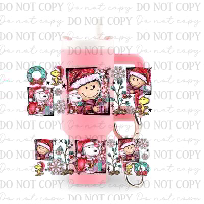 Image of Christmas Charlie Brown & snoopy Uv Dtf Wrap For Mini Tumbler Keychains Mini 10