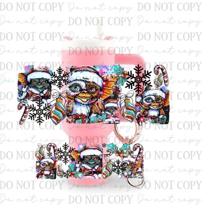 Image of Christmas Feral Gremlins Uv Dtf Wrap For Mini Tumbler Keychains Mini 17