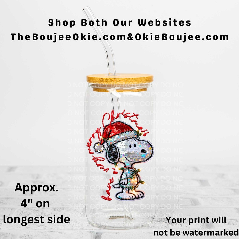 Image of Snoopy Have A Very Merry Christmas Uv Dtf Decal   T15
