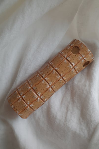 Image of Tiled Vase | Terracotta Brown