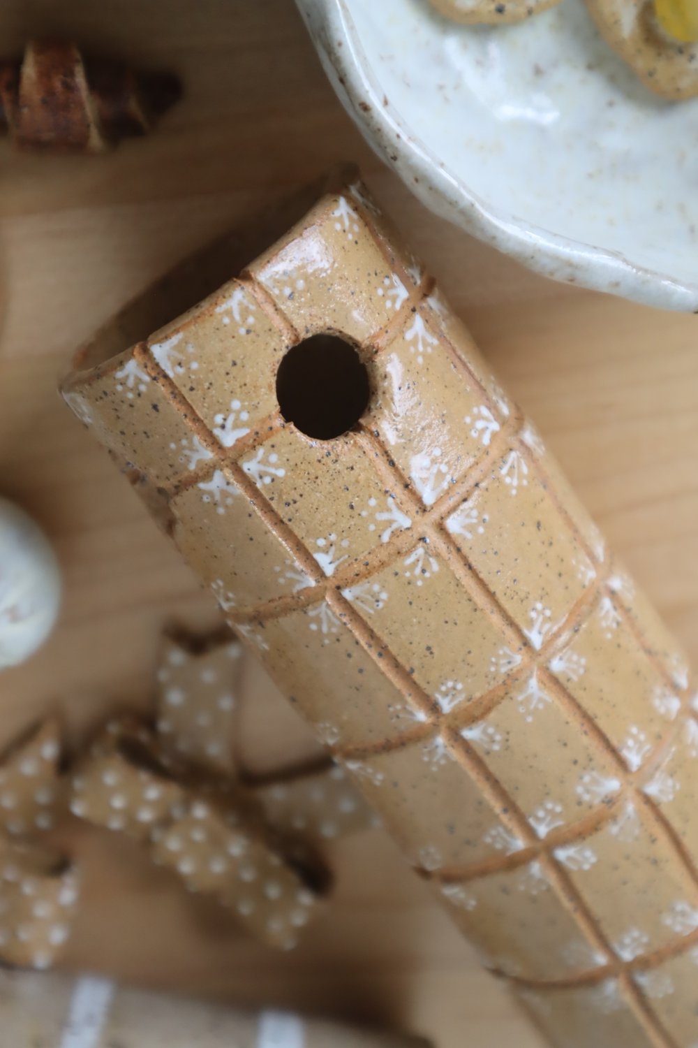 Image of Tiled Vase | Terracotta Brown