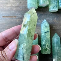 Image 3 of Prehnite with Epidote, Crystal Tower, Heart Healing, Intuition & Psychic Protection