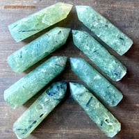 Image 1 of Prehnite with Epidote, Crystal Tower, Heart Healing, Intuition & Psychic Protection