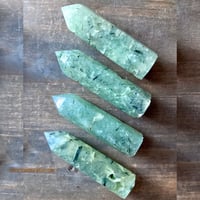 Image 9 of Prehnite with Epidote, Crystal Tower, Heart Healing, Intuition & Psychic Protection
