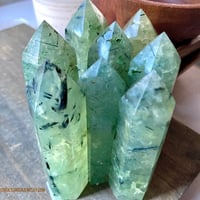 Image 14 of Prehnite with Epidote, Crystal Tower, Heart Healing, Intuition & Psychic Protection