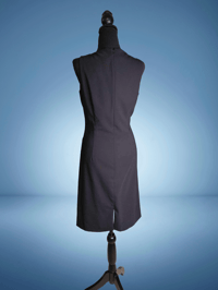 Image 2 of Vintage Paradox Black Sheath Dress | 90s Minimalist Gothic Midi