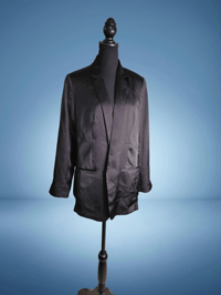 Image 1 of Vintage The Limited Black Satin Blazer | 90s Corporate Goth Power Jacket