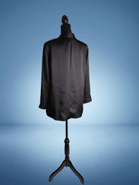 Image 2 of Vintage The Limited Black Satin Blazer | 90s Corporate Goth Power Jacket