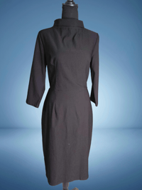 Image 1 of Muxxn Gothic High-Neck Pencil Dress | Modern Corporate Goth Elegance – Size XL