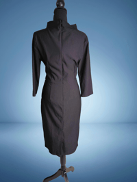 Image 2 of Muxxn Gothic High-Neck Pencil Dress | Modern Corporate Goth Elegance – Size XL