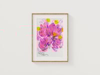 Flower Bouquet 1- Original gouache & color pencil 5x7 painting