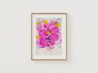 Flower Bouquet 2- Original gouache & color pencil 5x7 painting