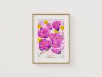 Flower Bouquet 3- Original gouache & color pencil 5x7 painting