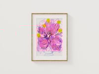 Flower Bouquet 4- Original gouache & color pencil 5x7 painting