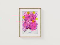 Flower Bouquet 5- Original gouache & color pencil 5x7 painting