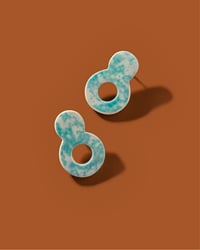 Image 1 of Dappled Double-Circle Stud Earrings